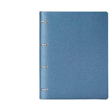Imagem de Caderno tamanho A4 Pasta de Anel Preto Diário de Couro Pasta Azul Plano de Negócios, A4 azul, 1 peça
