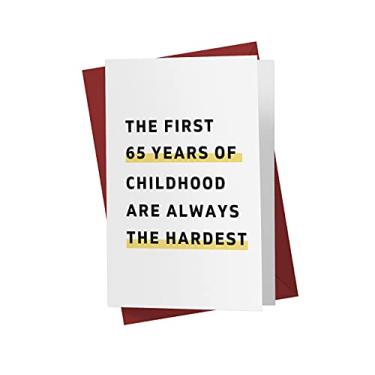 Imagem de Cartão engraçado de aniversário de 65 anos – Cartão de aniversário hilário de 65 anos – Cartão de feliz aniversário de 65 anos – Cartão hilário de aniversário de 65 anos para amantes ou amigos – Envelope vermelho (um cartão)