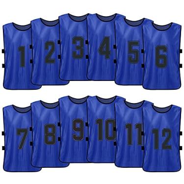 Imagem de Tingpai 12 PCS Adultos Futebol Pinnies Secagem Rápida Football Team Jerseys Esportes Juvenis Scrimmage Time de Futebol Treino Babadores nume dos Prática Colete espo vo
