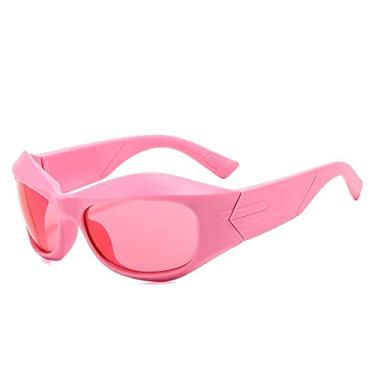 Imagem de Óculos de proteção brancos grandes óculos de sol femininos de luxo designer esportivo punk óculos de sol masculinos óculos de sol da moda, rosa rosa, tamanho único