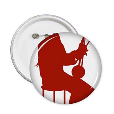 Imagem de China Erhu Player Ilustração Padrão Pinos Emblema Botão Decoração Acessório 5pcs