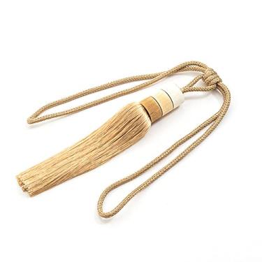 Imagem de suportes de cortina Bola pendurada com borla bola pendurada bola minimalista vento cortina acessórios laços, amarelo dourado, 2 PCS