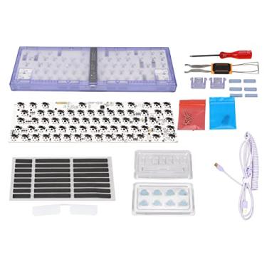 Imagem de Kit de Teclado Mecânico DIY de 67 Teclas, RGB Retroiluminado Hot Swap USB Tipo C Kits de Teclado Personalizados, Interruptor de 3 Pinos/5 Pinos Teclado de Computador de Tamanho (Roxo)