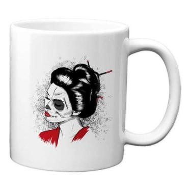 Imagem de Caneca Caveira Geisha Pintura Japonesa Personalizada