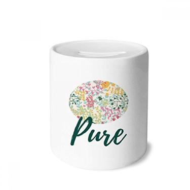 Imagem de DIYthinker Caixa de moedas multicolorida de flor de folha caixa de dinheiro caixa de cerâmica porta-moedas presente de cofrinho