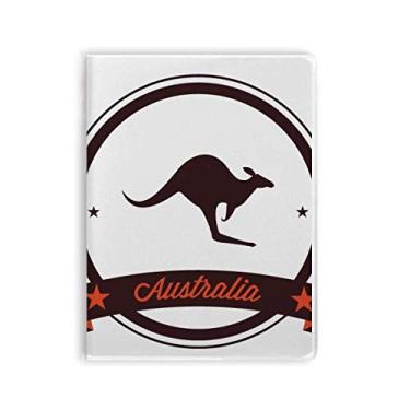 Imagem de Caderno de ilustração com emblema de Canguru sabor australiano, capa de goma