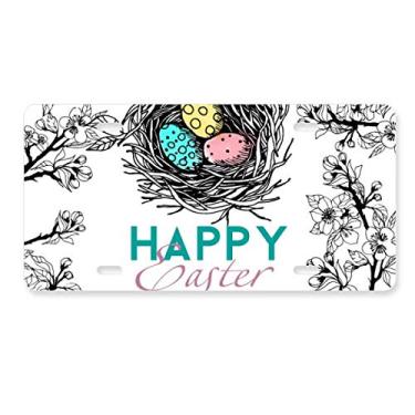 Imagem de DIYthinker Feliz Páscoa Religião Festival Ninho de Ovos Placa de Carro Decoração Acessório de Aço Inoxidável