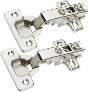 Imagem de 2pç Dobradiças Caneco Pressão Reto Porta Armário Móveis 35mm