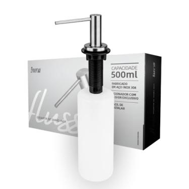 Imagem de Dispenser Dosador De Sabão Porta Detergente Embutir Iura Fluss Bancada Inox 500ml