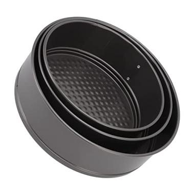 Imagem de Conjunto de latas de bolo de 3 peças, forma redonda, assadeira profunda de lata de bolo, conjunto de assadeiras para evitar grudar na assadeira redonda com fundo removível, (18/20/22)