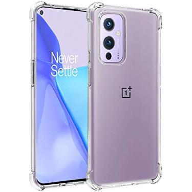 Imagem de Folmeikat Capa Oneplus 9, capa 1+9 para homens e mulheres, capas de TPU macio de duas cores antiquedas à prova de choque para Oneplus 9 Pro 16,5 cm (transparente)