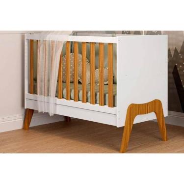 Imagem de Berço / Mini Cama Infantil Guti Branco Brilho/amendoa - Peroba