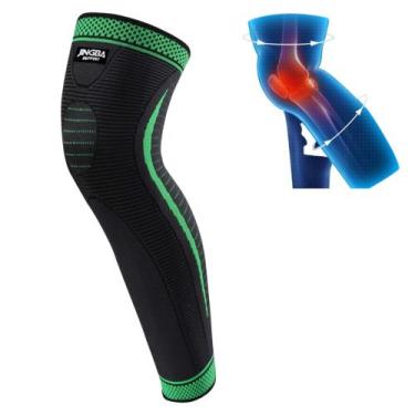 Imagem de Par Joelheira Compressão Ortopédica Amortecedor Meia Longa Dores Artic