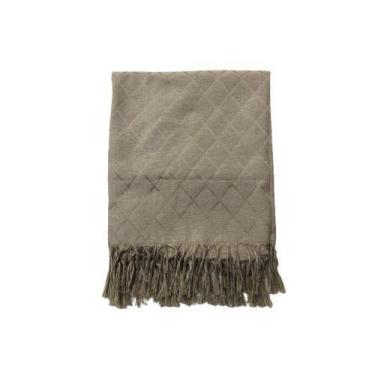 Imagem de Xale Manta Premium para Sofá Decorativa 1,40mx1,60m Catedral Bege - LO