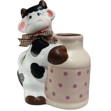 Imagem de Porta Colher de Pau Utencilios Cozinha Vaca Latao cor Rose - HP Decor 