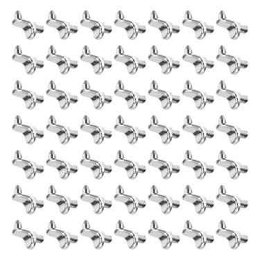 Imagem de HARFINGTON 80 peças de pinos de suporte de prateleira de 5 mm (1/5 polegadas) pinos de liga de zinco com pino em forma de L grampos de prateleira para móveis prateleiras de livros guarda-roupa armário