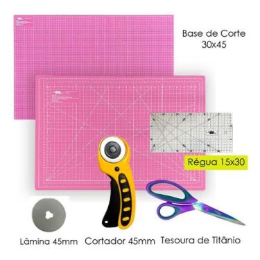 Imagem de Base De Corte A3 Apoio de Mesa 45x30 Régua 15x30 Cortador 45 Disco Res