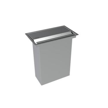 Imagem de Lixeira Retangular De Embutir Bancada Inox 5,1 L - HZ