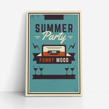 Imagem de Quadro Summer Party Fita Cassete Funny Mode Canvas 60x40cm - PlimShop
