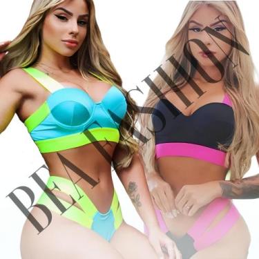 Imagem de Maio e  biquini gringa  Duas Peças - bea fashiom, Azul, Pr