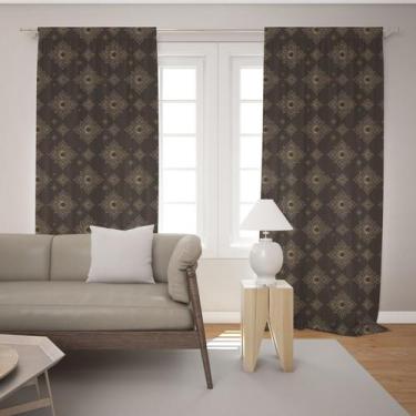 Imagem de Cortina Tecido Oxford Sala Flores Thai - 140x220cm - Fabrika de Festa