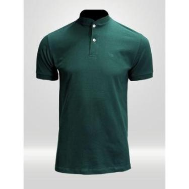 Imagem de Camiseta Masculina Henley Verde Bandeira-Masculino