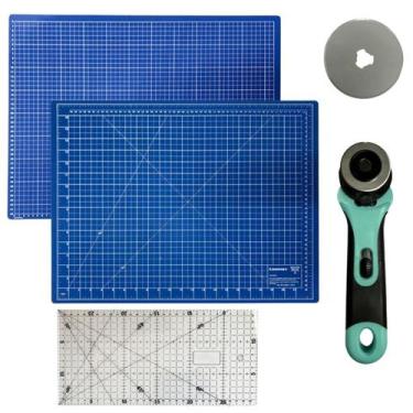 Imagem de Kit Base Placa Para Mesa Tabua de Corte Artesanato A3 45x30 Régua de A