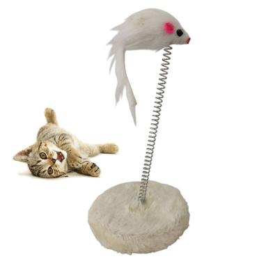 Imagem de Arranhador Gato Pet Ratinho Guizo Mola Felino Animal de Estimaçao Brinquedo Interativo Macio Pelucia Entretenimento Diversao Lazer