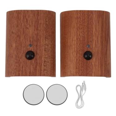 Imagem de Luz Noturna Com Sensor de Movimento, Luz de Parede de Madeira Com Direção Ajustável de 360 graus, Sensor Infravermelho Humano, Sensor Sensível à Luz, Modo Duplo, Bateria Embutida