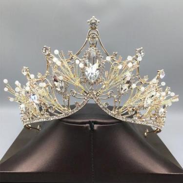 Imagem de Coroa Tiara Arranjo De Noiva Casamento Miss Debutante Luxo - LM, Doura