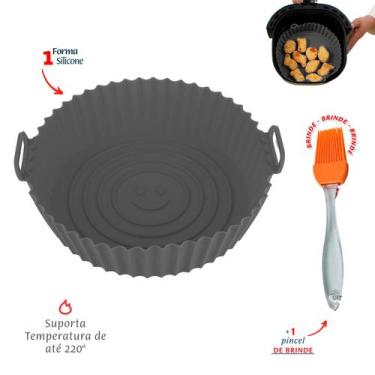 Imagem de Forma Airfryer De Silicone Cinza - Pincel de Silicone  Dolce Home