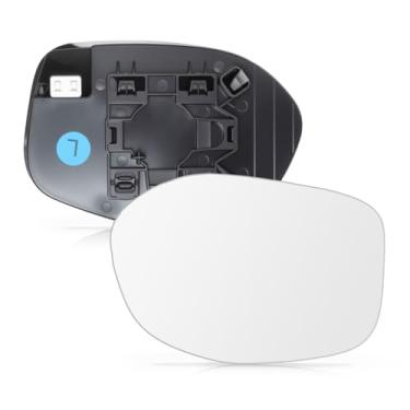 Imagem de E-Vniko Vidro de espelho lateral do motorista com monitor de ponto cego compatível com Mazda CX-5 2017-23, CX-9 2016-23 substituição lado esquerdo aquecido por energia externa placa de vidro