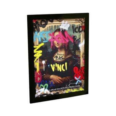 Imagem de Quadro Decorativo Monalisa Pichada Grafite Banksy Quarto Sala Decoração Poster