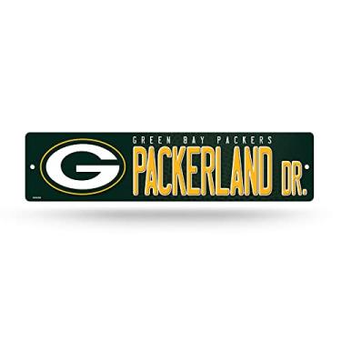 Imagem de Rico Industries Decoração de placa de rua de plástico NFL Green Bay Packers 40,64 cm