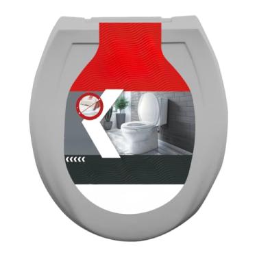 Imagem de Assento Oval Almofadado Confortável Para Vaso Sanitário Com Tampa Macia E Design Moderno E Durável(Cinza)