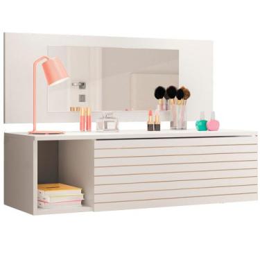 Imagem de Penteadeira Suspensa Joy Com Espelho PLLA - Peternella, Branco