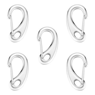 Imagem de STEEL HAWK Mosquetões Hawk, Pacotes Com 5 De 2", Clipes Aço Inoxidável, Grau Marinho, Para Cordas, Chaveiros, Guias Cães E Trilhas