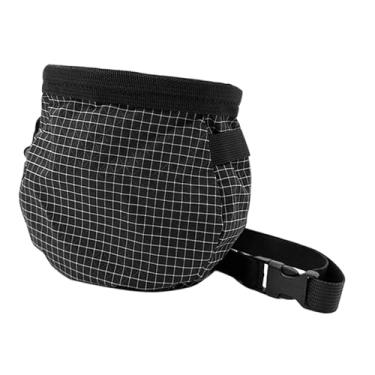 Imagem de rockible Bolsa de giz para escalada, bolsa de giz com bolso com zíper, cinto para boliche, levantamento de peso, pole dance, boulder, Preto