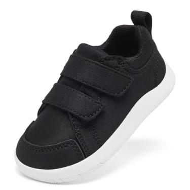 Imagem de MORENDL Sapatos de dedo largo para bebês descalços sapatos de caminhada para bebês meninos e meninas antiderrapante zero drop minimalista tênis conforto atividades ao ar livre, Preto, 21