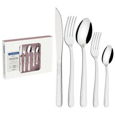 Imagem de Faqueiro Tramontina Buzios 23798/056 60 Peças Inox, INOX