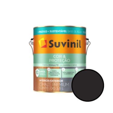 Imagem de Esmalte Acetinado Base Agua Preto 3,6l Suvinil - 000174