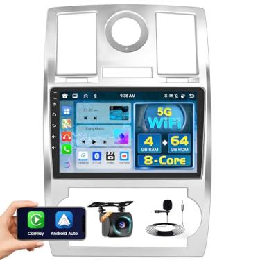 Imagem de 8 núcleos 4 + 64 GB Android 15 carro estéreo sem fio para Jeep Chrysler 300C 2004-2011 Android Auto, rádio automotivo com tela sensível ao toque de 22 polegadas com GPS, WiFi, 32EQ DSP, 59 UI