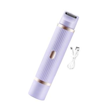 Imagem de Zialofi Lady Shaver Removedor de pelos faciais Cabeças duplas Prático Compacto Leve Barbeador elétrico Aparador de biquíni para chuveiro Banheiro, Roxo