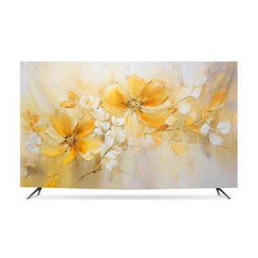 Imagem de HSTANGKY Capa de TV 32-80 polegadas capa contra poeira capa macia para TV/PC capa de exibição interna protetor de tela de televisão/computador proteção moderna sala de estar quarto decoração flor||65