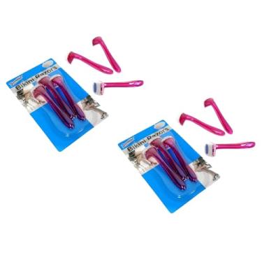 Imagem de 2 pacotes de lâminas de biquíni, no total, 6 peças, ideais para um barbear brasileiro