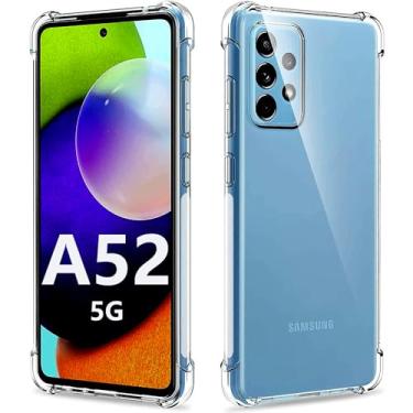 Imagem de USTIYA Capa para Samsung Galaxy A52/A52s 5G Uso Resistente, Bumper Absorção Choques em TPU Transparente Protector Câmera Espessamento nas Quatro Pontas da Carcasa