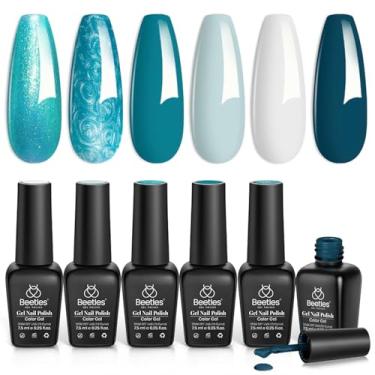 Imagem de beetles Gel Polish Conjunto De Esmaltes Em Blue, 6 Cores, Glitter, Pérola, Sereia, Tesouros, Arte, Design, Lâmpada Led Uv
