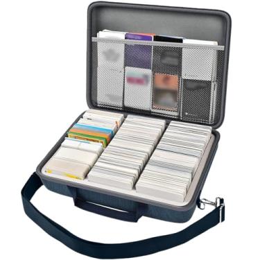 Imagem de ALKOO Estojo Para Cartas Colecionáveis, Mais De 2.000 Baralhos Mtg Commander, Yu-Gi-Oh, Magic: The Gathering, Cards Against Humanity, Suporte Colecionadores Futebol Americano E Beisebol (Azul)
