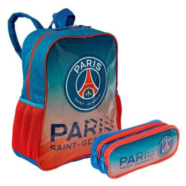 Imagem de Kit Estojo Duplo + Mochila Costas PSG Oficial - Sestini