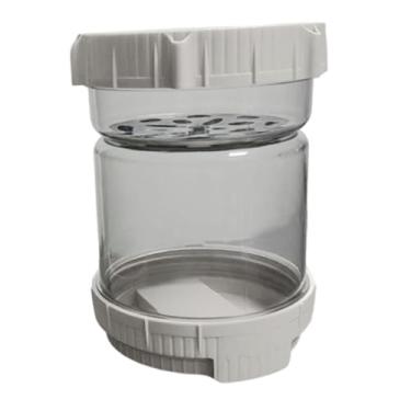 Imagem de Fenteer Pote para picles com filtro, suporte para picles, separação de seco e molhado, pote de ampulheta para azeitonas, recipiente para kimchi para vegetais, Branco